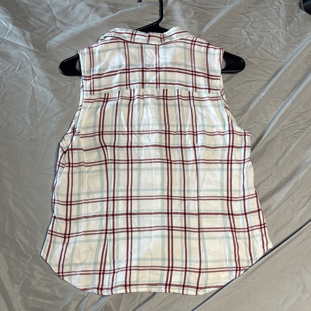 Harley-Davidson Plaid Sleeveless Button-Down Top - Picture 4 of 4